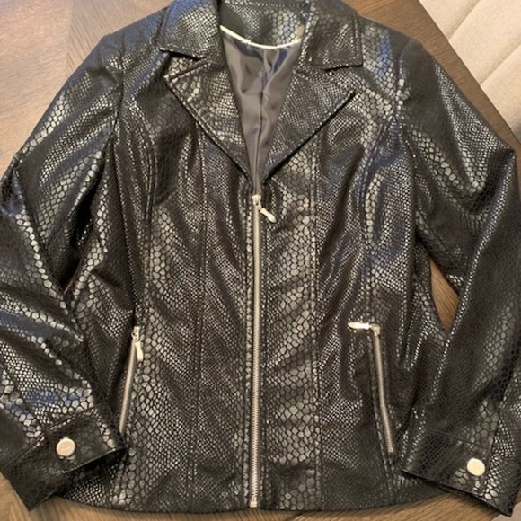 TanJay Black Faux Reptile Jacket - Size 8 - Picture 2 of 9